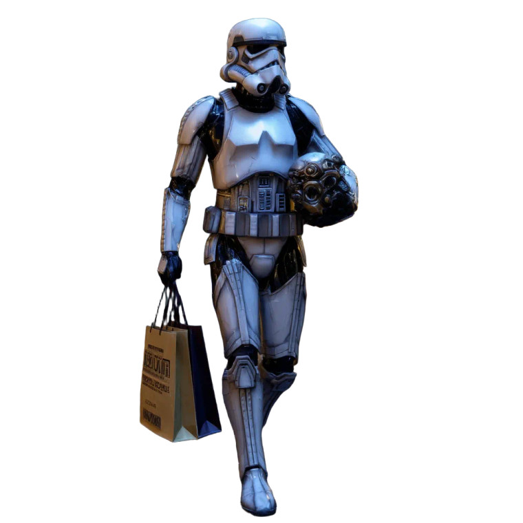 Starship Trooper Shopping Vinyl Car Decal Sticker – Waterproof & UV-Resistant 8"