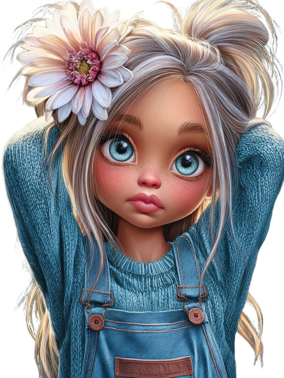 Dahlia Girl Vinyl Car Decal Sticker – Waterproof & UV-Resistant 8"