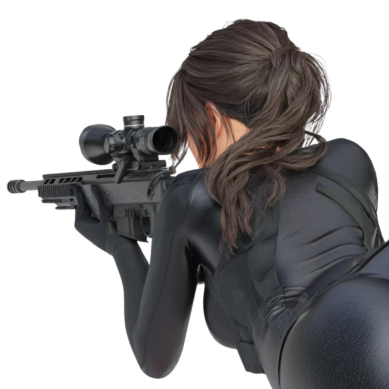 Sniper Woman Vinyl Car Decal Sticker – Waterproof & UV-Resistant 8"