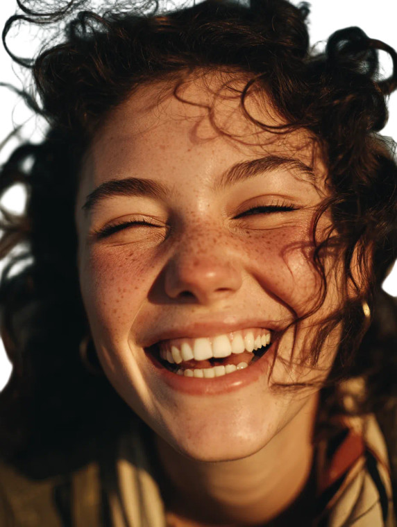 Joyful Curly Portrait Vinyl Car Decal Sticker – Waterproof & UV-Resistant 8"