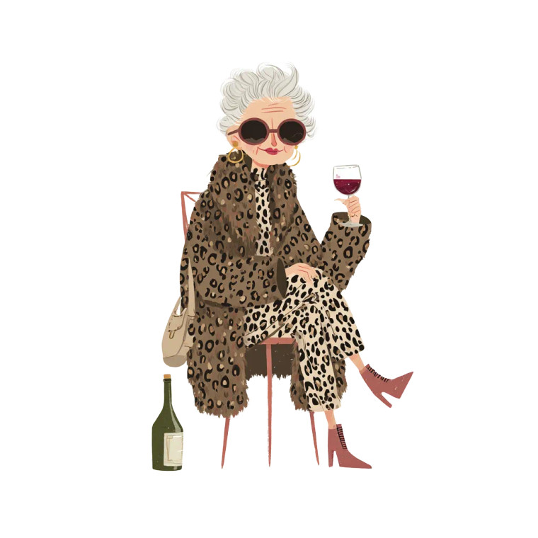 Stylish Old Lady V2 Vinyl Car Decal Sticker – Waterproof & UV-Resistant 8"