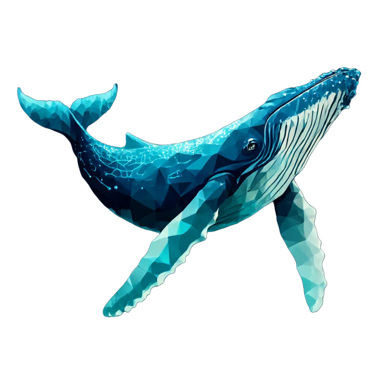 Crypto Whale Logo Vinyl Car Decal Sticker – Waterproof & UV-Resistant 8"