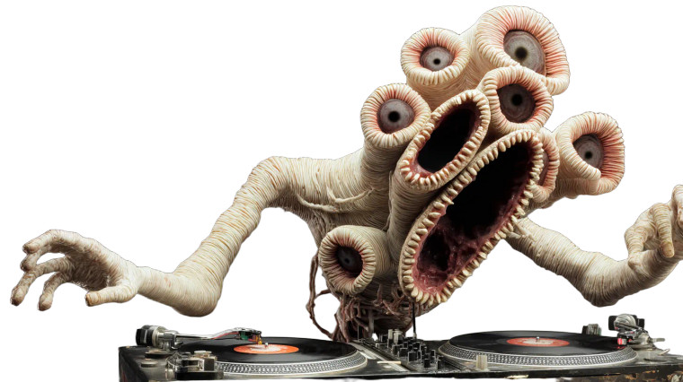 Grotesque Dj Creature Vinyl Car Decal Sticker – Waterproof & UV-Resistant 8"