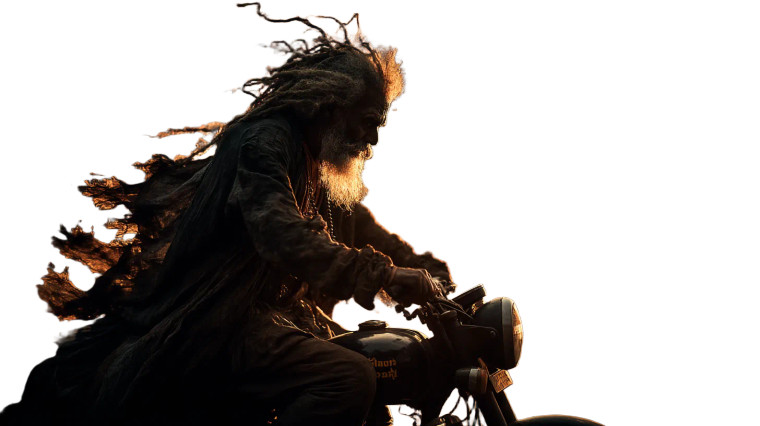 Aghori Monk Riding Vinyl Car Decal Sticker – Waterproof & UV-Resistant 8"