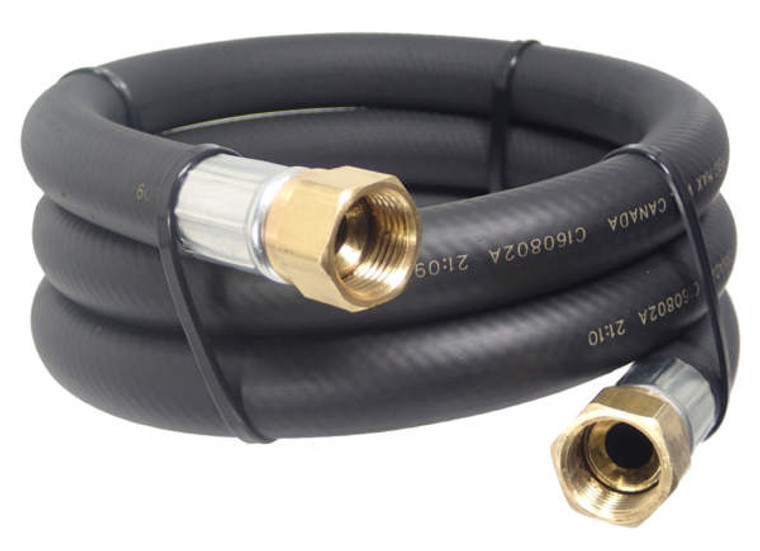 MB Sturgis Propane Hose 100251-240 1/2 Inch Inside Diameter Propane Hose; 1/2 Inch Female Flare x 1/2 Inch Female Flare; 240 Inch Length; Maximum 350 PSI; Temperature Range -40 Degree Fahrenheit To 140 Degree Fahrenheit