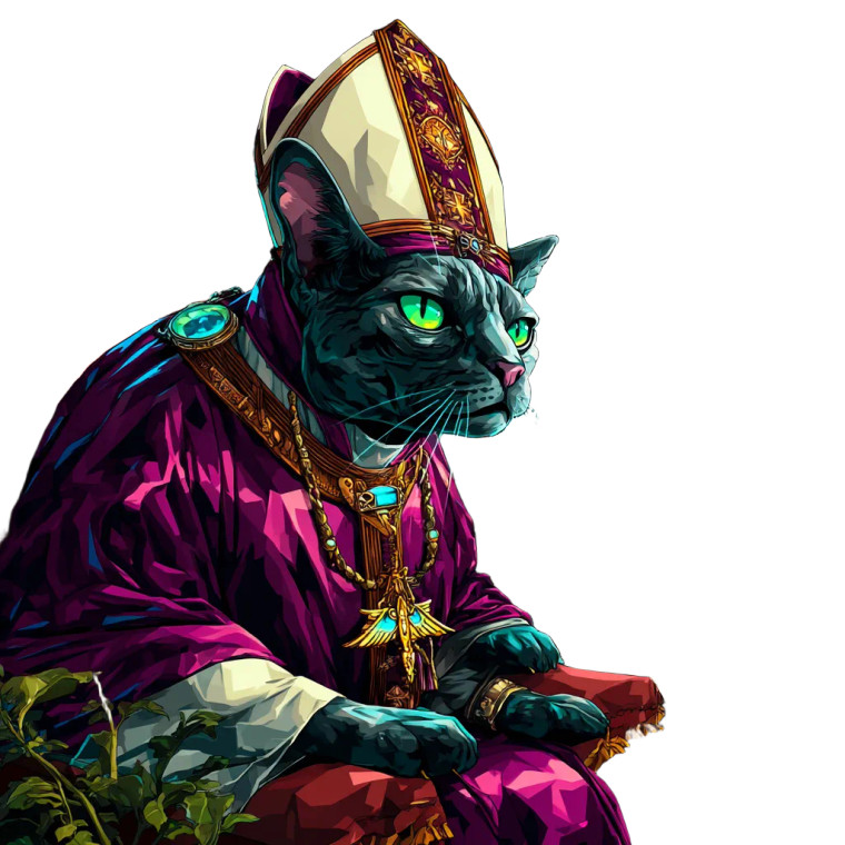 Pope Cat V2 Vinyl Car Decal Sticker – Waterproof & UV-Resistant 8"