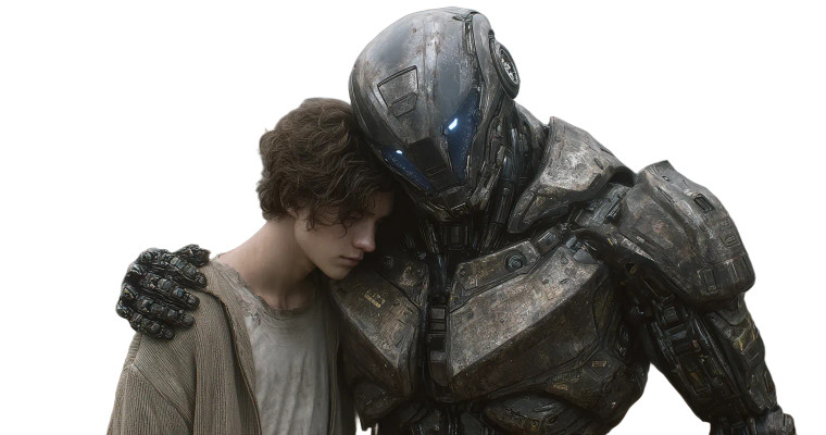 Technocratic Android Scene Vinyl Car Decal Sticker – Waterproof & UV-Resistant 8"