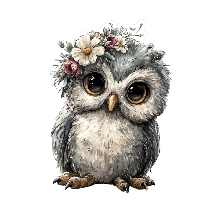 Baby Blooming Owl Vinyl Car Decal Sticker – Waterproof & UV-Resistant 8" Baby Blooming Owl Vinyl Car Decal Sticker – Waterproof & UV-Resistant 8"