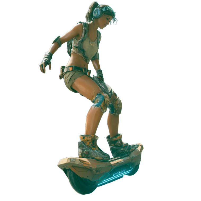 Cyberpunk Onewheel Rider Vinyl Car Decal Sticker – Waterproof & UV-Resistant 8"