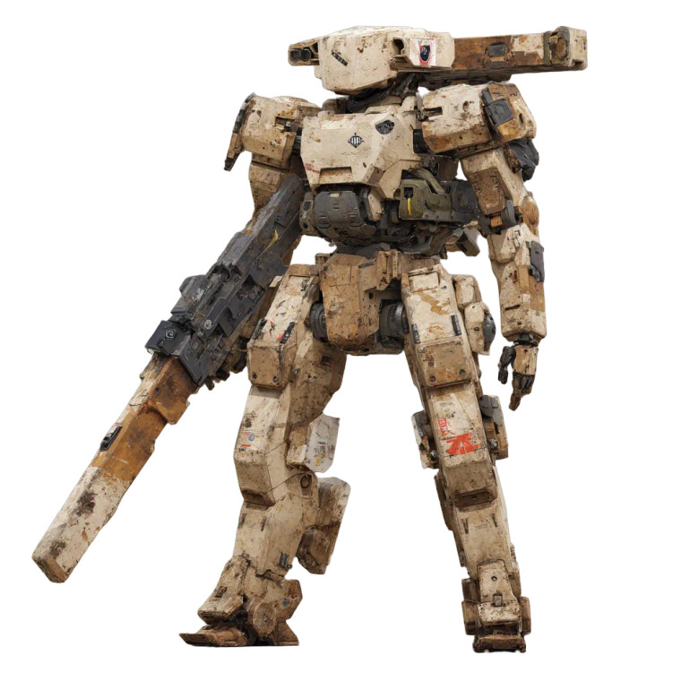 Battle Damaged Mecha Vinyl Car Decal Sticker – Waterproof & UV-Resistant 8"