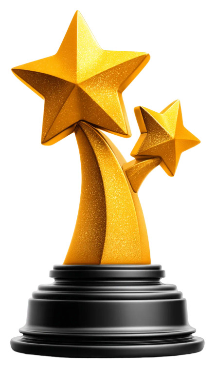 Gold Star Trophy Vinyl Car Decal Sticker – Waterproof & UV-Resistant 8"