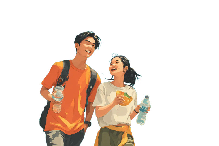 Happy Jogging Couple Vinyl Car Decal Sticker – Waterproof & UV-Resistant 8"