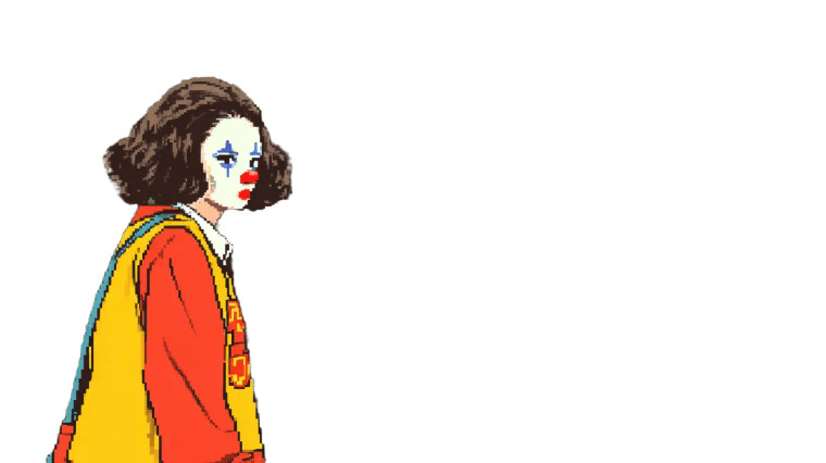 Lonely Clown Woman Vinyl Car Decal Sticker – Waterproof & UV-Resistant 8"