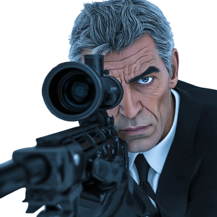 Sniper In Suit Vinyl Car Decal Sticker – Waterproof & UV-Resistant 8"