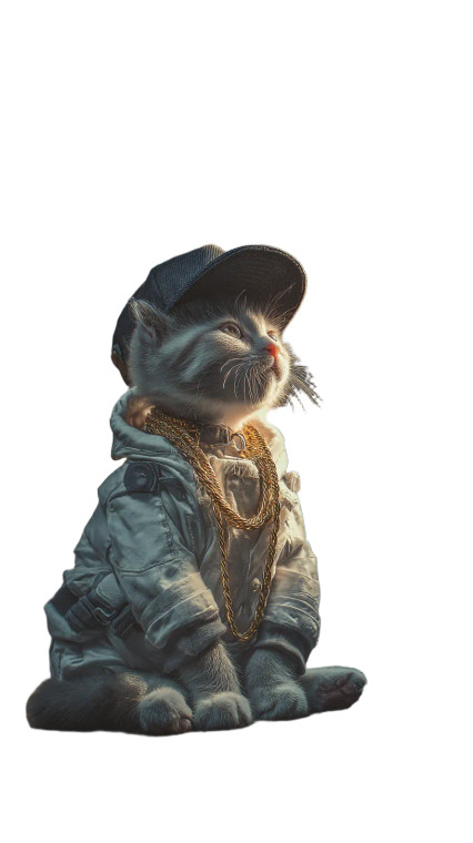 Astronaut Kitten Rapper Vinyl Car Decal Sticker – Waterproof & UV-Resistant 8"