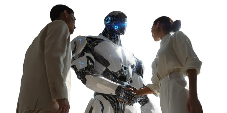 Human-Ai Handshake Vinyl Car Decal Sticker – Waterproof & UV-Resistant 8"