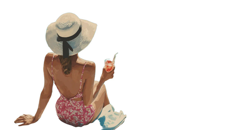 Summer Pool Relaxation Vinyl Car Decal Sticker – Waterproof & UV-Resistant 8"