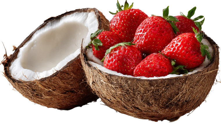 Strawberry Coconut V2 Vinyl Car Decal Sticker – Waterproof & UV-Resistant 8"