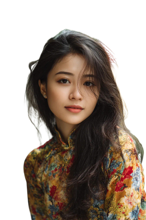 Vietnamese Woman Ao Dai Vinyl Car Decal Sticker – Waterproof & UV-Resistant 8"