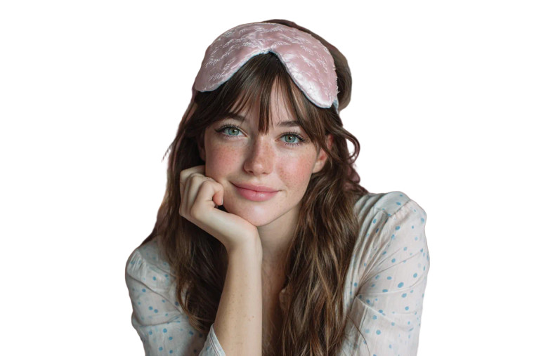 Smiling Woman Pajamas Vinyl Car Decal Sticker – Waterproof & UV-Resistant 8"