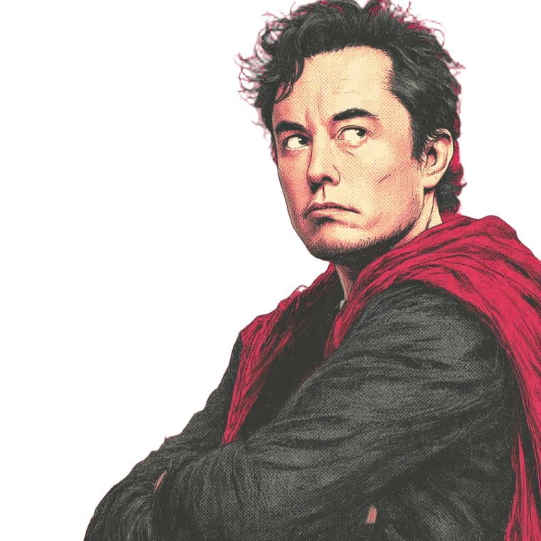 Superhero Elon Vinyl Car Decal Sticker – Waterproof & UV-Resistant 8"