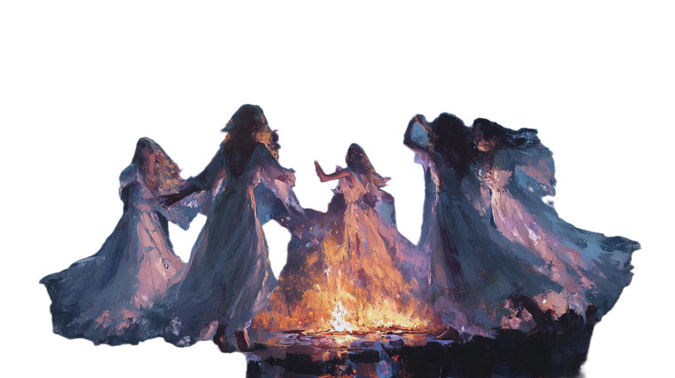 Enchanting Witches Dance Vinyl Car Decal Sticker – Waterproof & UV-Resistant 8"