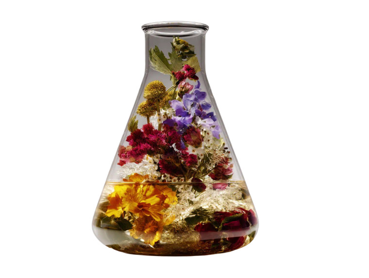 Botanicals In Beaker Vinyl Car Decal Sticker – Waterproof & UV-Resistant 8"