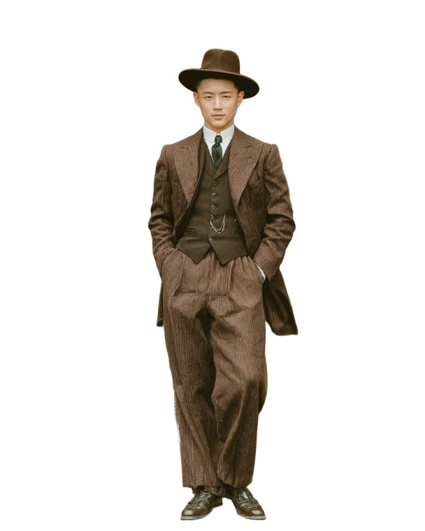 Shanghai Suit Man Vinyl Car Decal Sticker – Waterproof & UV-Resistant 8"