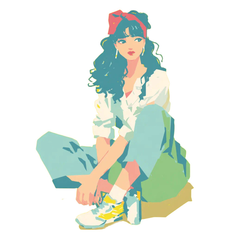 1980S Girl Vinyl Car Decal Sticker – Waterproof & UV-Resistant 8"