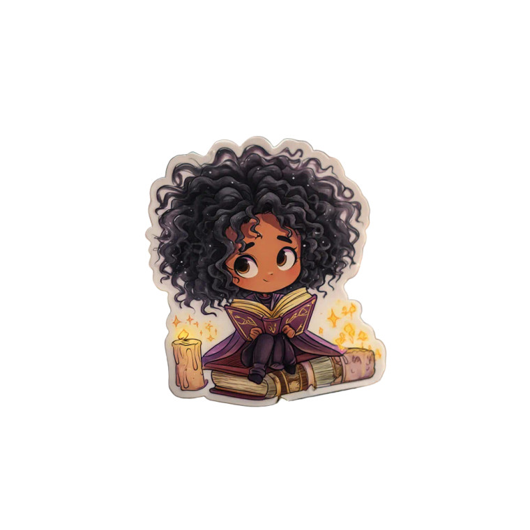 Chibi Witch Sticker Vinyl Car Decal Sticker – Waterproof & UV-Resistant 8"