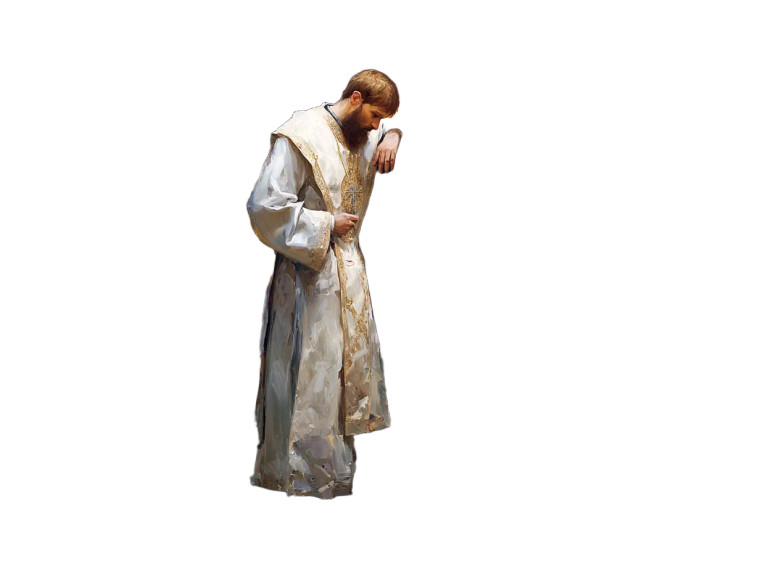 Tired Orthodox Priest Vinyl Car Decal Sticker – Waterproof & UV-Resistant 8"
