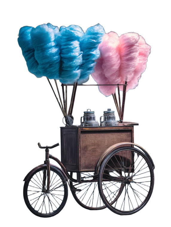 Cotton Candy Bike Vinyl Car Decal Sticker – Waterproof & UV-Resistant 8"