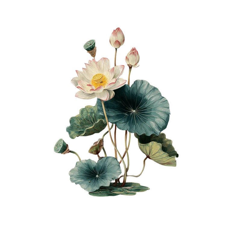 Botanical Lotus Vinyl Car Decal Sticker – Waterproof & UV-Resistant 8"