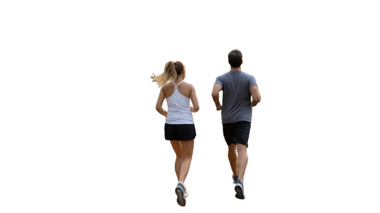 Couple Running Trail Vinyl Car Decal Sticker – Waterproof & UV-Resistant 8"