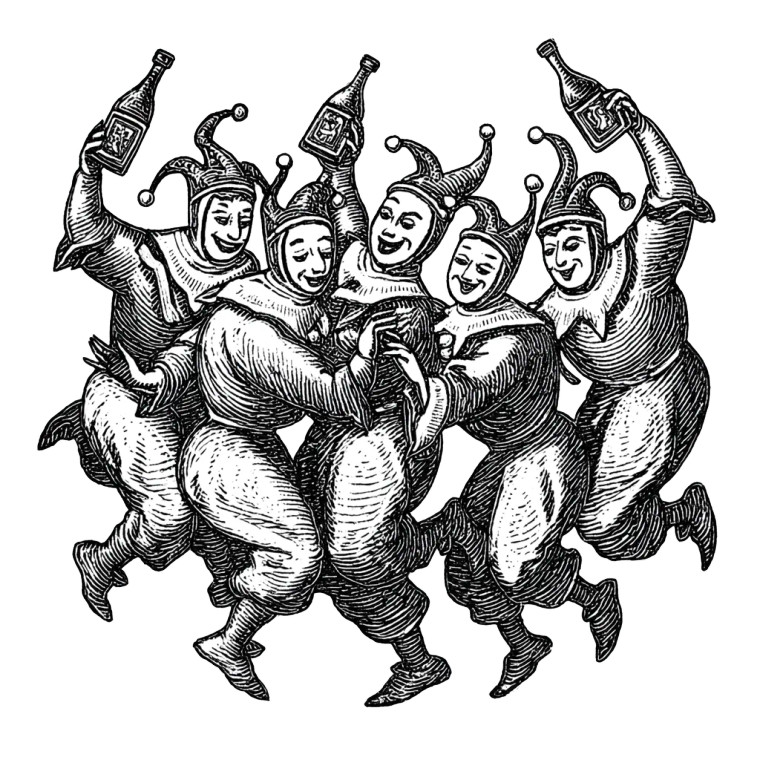 Dancing Jesters Vinyl Car Decal Sticker – Waterproof & UV-Resistant 8"