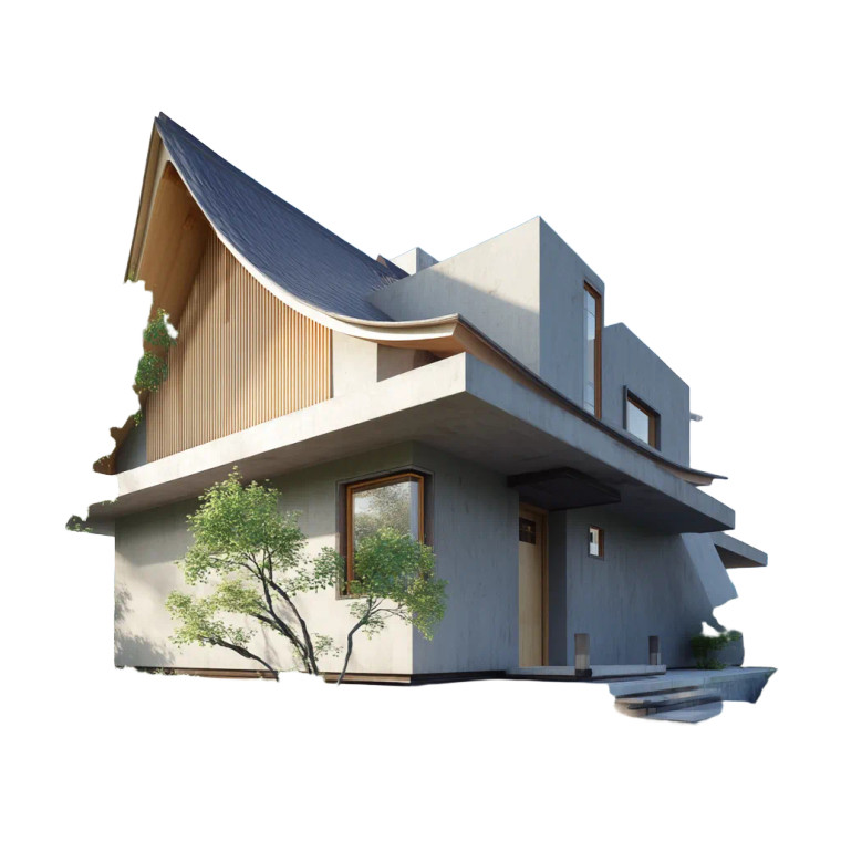 Futuristic Japanese House Vinyl Car Decal Sticker – Waterproof & UV-Resistant 8"