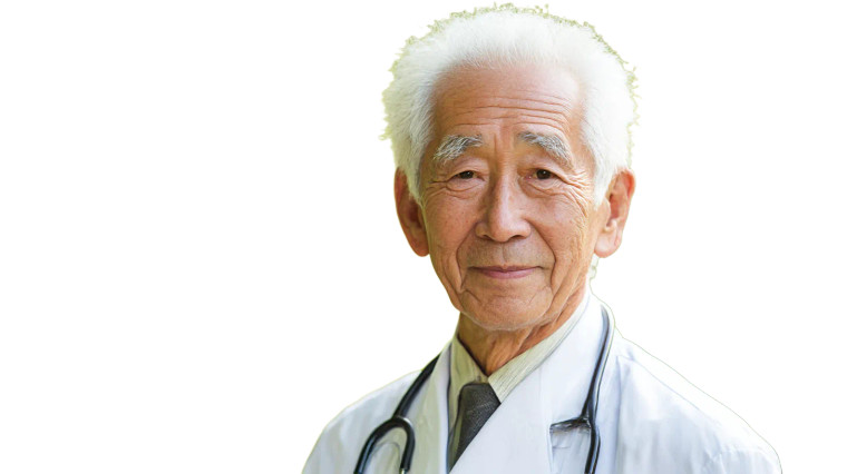 Elderly Japanese Doctor Vinyl Car Decal Sticker – Waterproof & UV-Resistant 8"