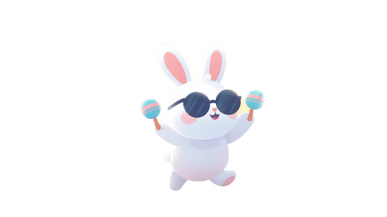 Dancing Bunny Vinyl Car Decal Sticker – Waterproof & UV-Resistant 8"