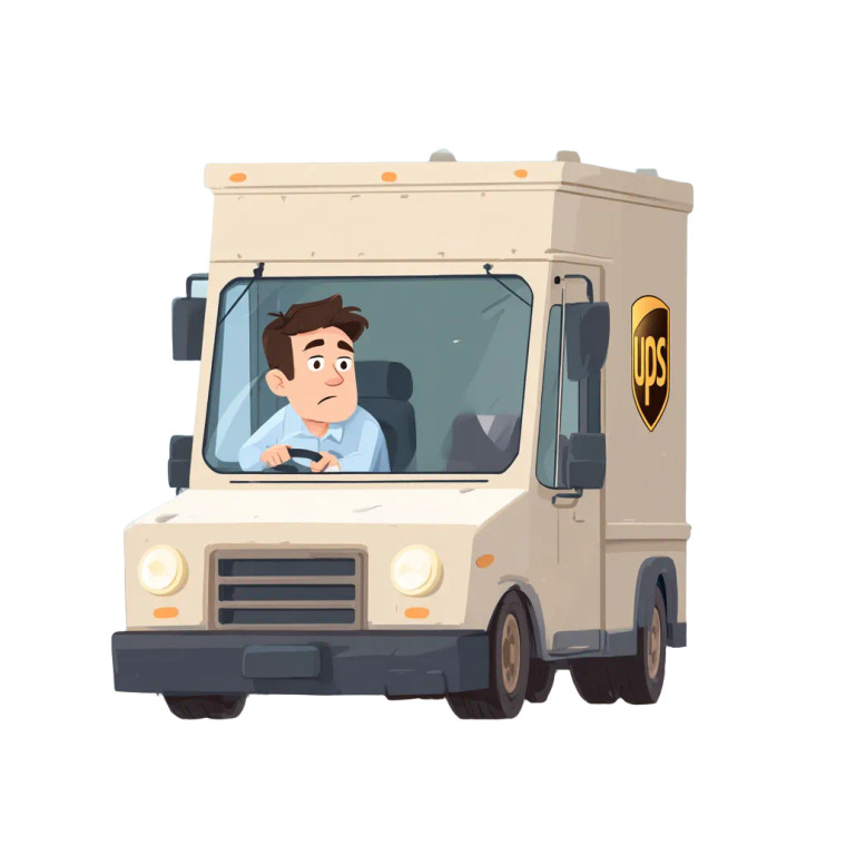 Worried Delivery Driver Vinyl Car Decal Sticker – Waterproof & UV-Resistant 8"