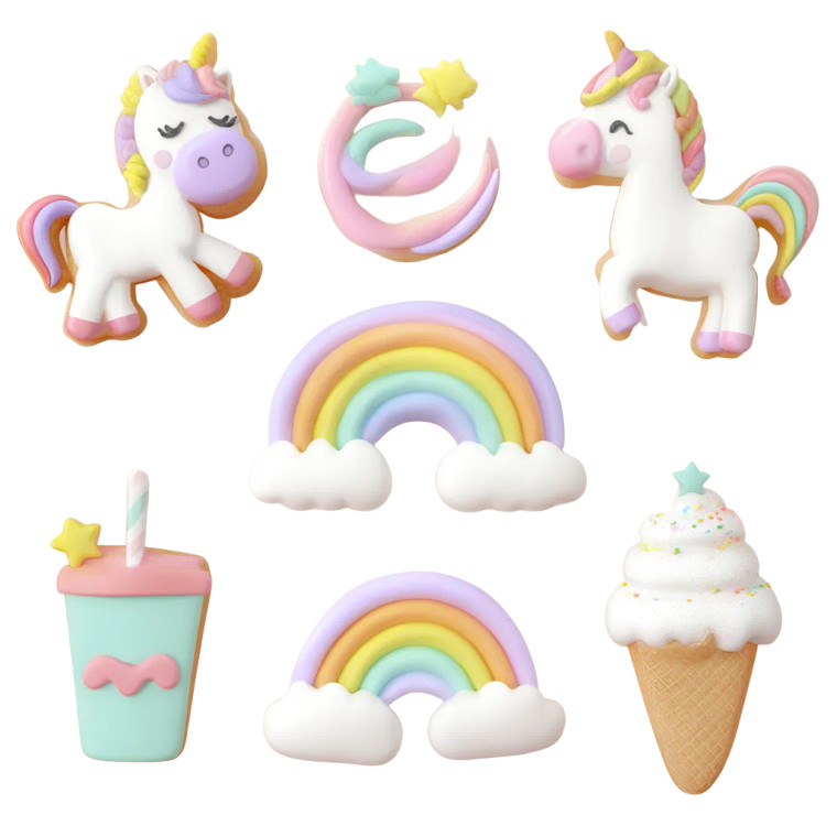 Whimsical Unicorn Clipart V3 Vinyl Car Decal Sticker – Waterproof & UV-Resistant 8"
