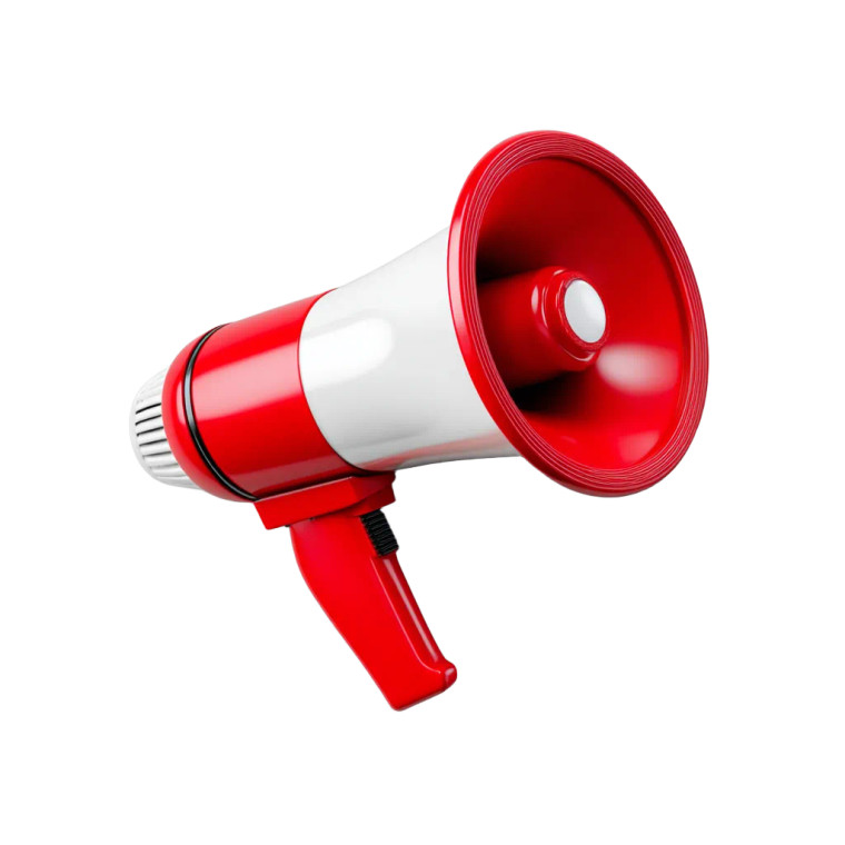 Megaphone Vector Vinyl Car Decal Sticker – Waterproof & UV-Resistant 8"