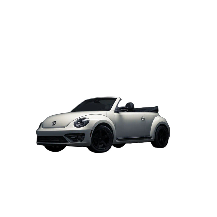 White Beetle Convertible Vinyl Car Decal Sticker – Waterproof & UV-Resistant 8"