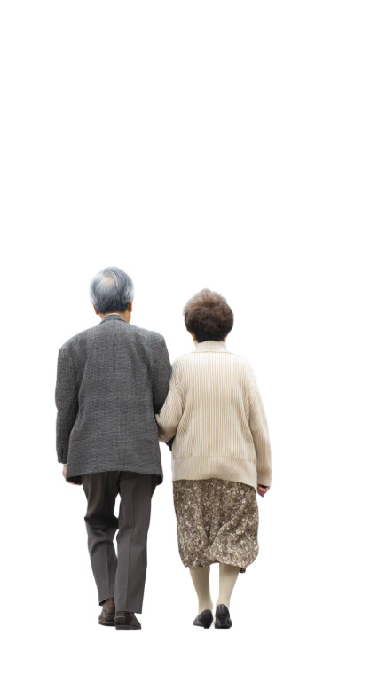 Elderly Couple Walking V3 Vinyl Car Decal Sticker – Waterproof & UV-Resistant 8"