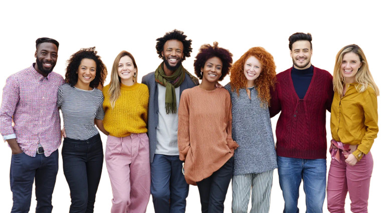 Diverse Group Smiling Vinyl Car Decal Sticker – Waterproof & UV-Resistant 8"