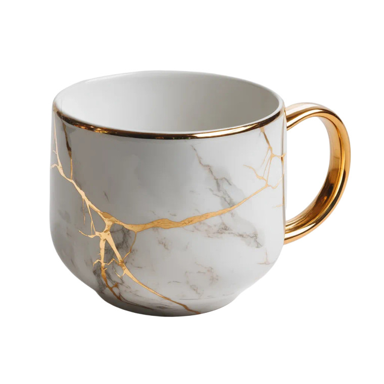 Kintsugi Cup Vinyl Car Decal Sticker – Waterproof & UV-Resistant 8"