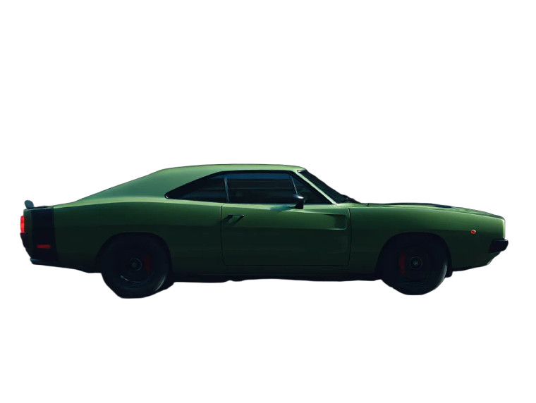 Olive Green Muscle Car Vinyl Car Decal Sticker – Waterproof & UV-Resistant 8"