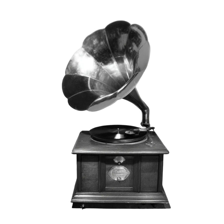 Vintage Gramophone Vinyl Car Decal Sticker – Waterproof & UV-Resistant 8"