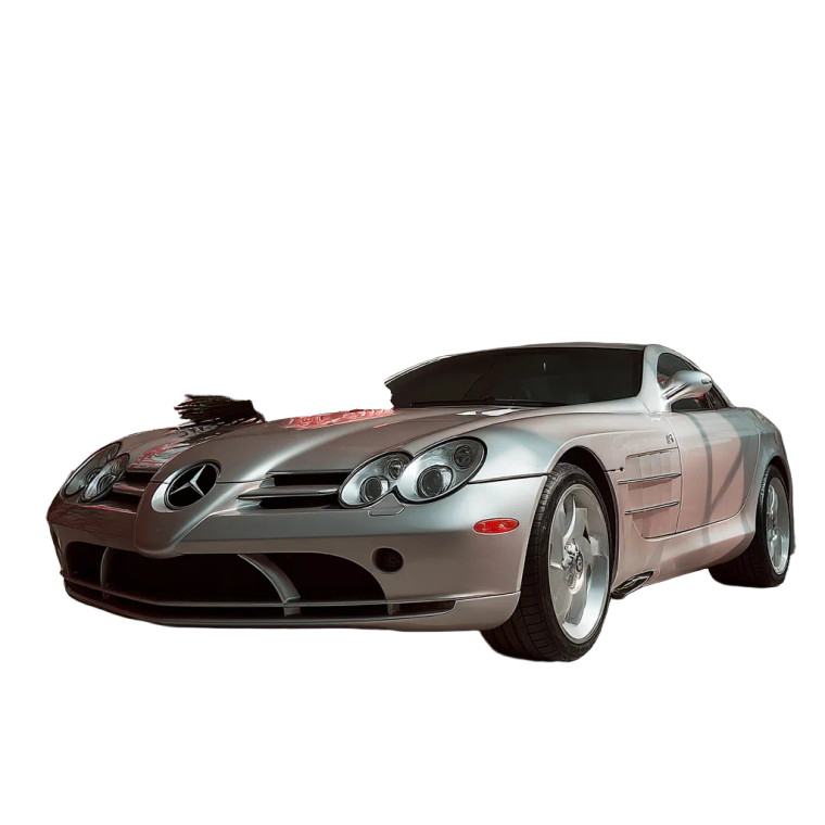 Mercedes Supercar Roses Vinyl Car Decal Sticker – Waterproof & UV-Resistant 8"