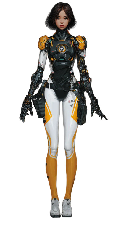 Cyber Combat Female Vinyl Car Decal Sticker – Waterproof & UV-Resistant 8"