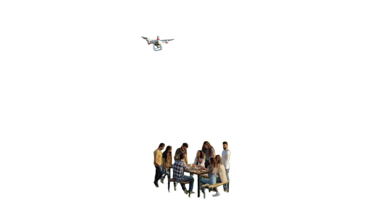 Drone Delivery Picnic Vinyl Car Decal Sticker – Waterproof & UV-Resistant 8"